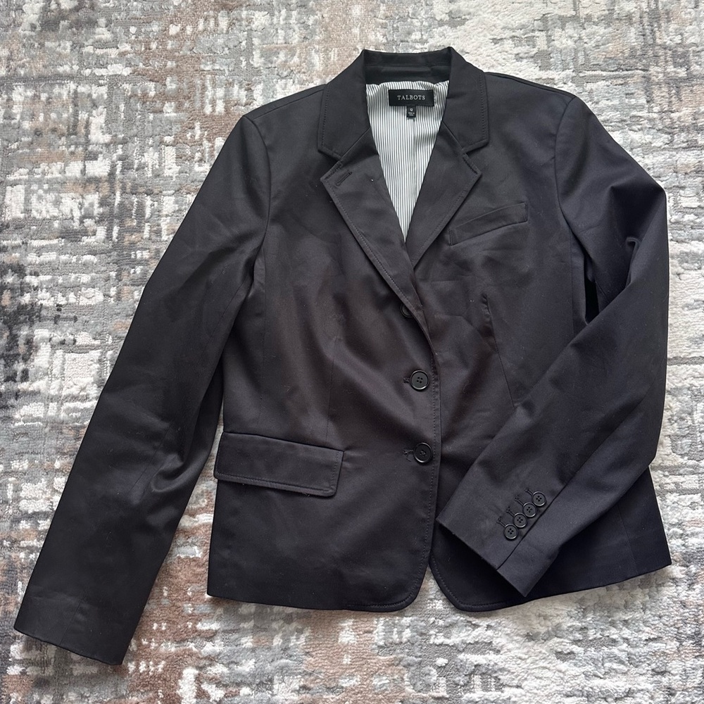 Talbots 3 Button Single Breasted Blazer Sz 12 Cot… - image 1